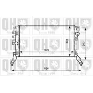 Радиатор охлаждения двигателя QUINTON HAZELL BSR PZLN J4APU1 Renault Laguna (KT) 3 Универсал 2.0 dCi (KT0M. KT0N. KT0S. KT19. KT1F) 173 л.с. 2008 – 2015 QER2604