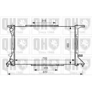 Радиатор охлаждения двигателя QUINTON HAZELL QER2622 Audi A4 (B8) 4 Седан 2.0 Tfsi Flexible Fuel 180 л.с. 2009 – 2015 CH CTXOA VGK2HT