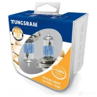 Лампа галогеновая H4 MEGALIGHT ULTRA +150% 60/55 Вт 12 В TUNGSRAM ULE 743Z 1439691548 50440NXNUPB2