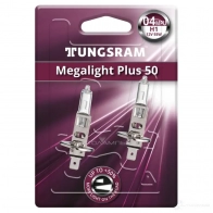 Лампа галогеновая H1 MEGALIGHT PLUS +50% 55 Вт 12 В TUNGSRAM 1439693590 50310MPUBL2 8OX5 Z