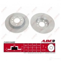 Тормозной диск ABE 5900427206984 C4X019ABE Saab 9-3 (YS3F) 2 Седан 2.8 Turbo V6 280 л.с. 2008 – 2015 HD84 MB