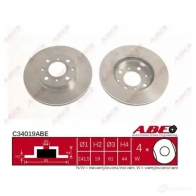 Тормозной диск ABE 5900427197404 Honda CR-X 3 (EH, EG) Тарга 1.6 ESi (EH6) 125 л.с. 1992 – 1998 C34019ABE 0W RILIY