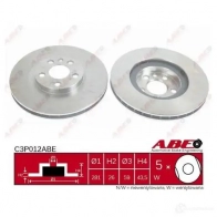 Тормозной диск ABE c3r018abe 3340098 S 8OY22 - Изображение 2