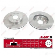 Тормозной диск ABE c33059abe GAUR5 T 3339686 - Изображение 3