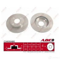 Тормозной диск ABE UI 3S7 c34031abe 3339728 - Изображение 3