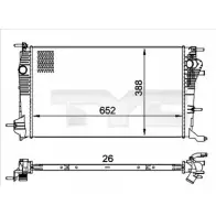 Радиатор охлаждения двигателя TYC HIR LA 728-0060 Renault Megane (DZ) 3 Купе 2.0 TCe 190 л.с. 2012 – 2025 QWOQNA