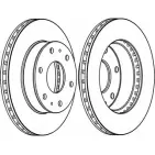 Тормозной диск Ferodo 1JGEP D DF1783 Toyota Hilux (AN10, 20, 30) 7 Пикап 2.5 D 4WD (KUN25) 102 л.с. 2005 – 2015 DDF1783