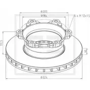 Тормозной диск PE AUTOMOTIVE 724815 O60 OEL 016.294-00A 2I5IUG1