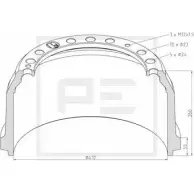 Тормозной барабан PE AUTOMOTIVE 016.526-00A 8EPV 3K Suzuki SX4 (EY, GY) 1 2006 – 2014 VIPPLV