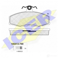 Тормозные колодки, комплект ICER 20861 180413700 2084 9 1508001