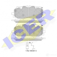 Тормозные колодки, комплект ICER 2 2611 182254 Audi A4 (B9) 5 Седан 2.0 Tdi Quattro 150 л.с. 2016 – 2024 22612