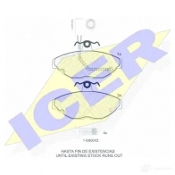Тормозные колодки, комплект ICER 180455700 1508035 21085 21 084