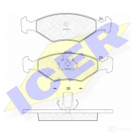 Тормозные колодки, комплект ICER 181604 1508882 23218 2 1193