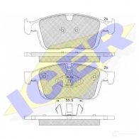 Тормозные колодки, комплект ICER Volvo 22387 2238 6 182266