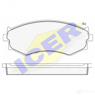 Тормозные колодки, комплект ICER 2 1526 1508411 180985 D462-7342