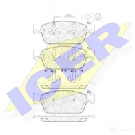 Тормозные колодки, комплект ICER 24 623 Volkswagen Caravelle (T6, SG) 6 Автобус 141953 24624