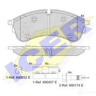 Тормозные колодки, комплект ICER 221 78 Volkswagen Crafter (SY) 2 Автобус 2.0 TDI 102 л.с. 2016 – 2024 142283 G3UR4G6