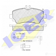 Тормозные колодки, комплект ICER 23903 181516701 Mercedes Vaneo 2 3070