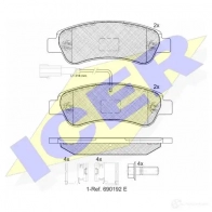 Тормозные колодки, комплект ICER 141804203 2204 1 24465 Fiat