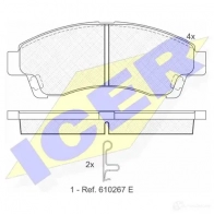 Тормозные колодки, комплект ICER 141324 236 78 1507376 TZQZHC