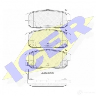 Тормозные колодки, комплект ICER 24040 181668 2 4039 Suzuki Ignis (HT, FH) 1 Внедорожник