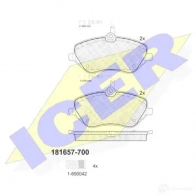 Тормозные колодки, комплект ICER 24174 181657700 2413 3 Peugeot 407 1 (6C, D, E) 2004 – 2010