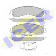 Тормозные колодки, комплект ICER 182097 2 5322 25605 Dodge Charger 2 (LD) Седан 5.7 R/T 375 л.с. 2011 – 2024