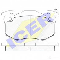 Тормозные колодки, комплект ICER 206 34 HPU0XKZ Renault Twingo (C06) 1 Хэтчбек 1.2 16V (C06C. C06D. C06K) 75 л.с. 2001 – 2007 180723204