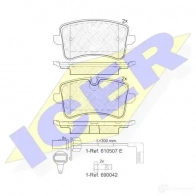 Тормозные колодки, комплект ICER D1223-8343 181796 1509102 239 60