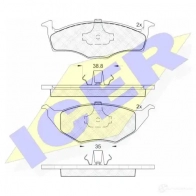 Тормозные колодки, комплект ICER 23395 23 394 181373 1508675