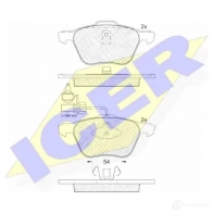 Тормозные колодки, комплект ICER 23270 2 3269 181395 Volkswagen Transporter (T4) 4 Фургон 2.4 D Syncro 78 л.с. 1992 – 1998