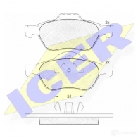 Тормозные колодки, комплект ICER 181431 23216 232 15 1508734