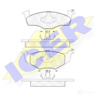 Тормозные колодки, комплект ICER Seat Ibiza (6K1) 2 Хэтчбек 1.9 D 68 л.с. 1994 – 1996 21866 181119 218 65