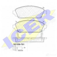 Тормозные колодки, комплект ICER 23097 181359701 Honda Accord 6 (CF) Универсал 23 096