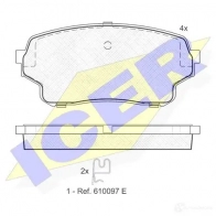 Тормозные колодки, комплект ICER 181715 Suzuki Grand Vitara (JT, TE, TD) 2 Кроссовер 1.6 AWD (TA74. JB416) 99 л.с. 2005 – 2015 2430 1 D1105-8211