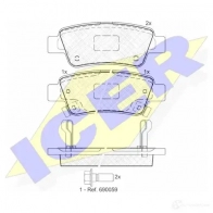 Тормозные колодки, комплект ICER 246 35 24636 Honda CR-V 4 (RM) Кроссовер 2.4 AWD 180 л.с. 2012 – наст. время 181888