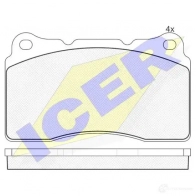 Тормозные колодки, комплект ICER D1016-7919 181582 Renault Megane (DZ) 3 Купе 2.0 TCe (DZ1N) 250 л.с. 2009 – 2024 2 3092