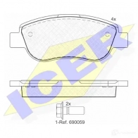 Тормозные колодки, комплект ICER Renault Scenic (JM) 2 Минивэн 1.5 dCi (JM0F) 82 л.с. 2003 – 2025 181883 PLOK8B 243 93