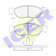 Тормозные колодки, комплект ICER 21431 214 30 Peugeot 306 1 (7B, N3, N5) Седан 1.9 STD 69 л.с. 1994 – 1995 180932