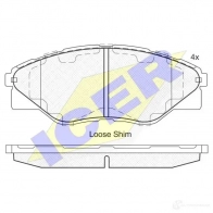 Тормозные колодки, комплект ICER 25 246 Toyota Hilux (AN10, 20, 30) 7 Пикап 4д 3.0 D (KUN16) 171 л.с. 2005 – 2024 182066 D1523-8731