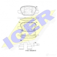 Тормозные колодки, комплект ICER 2541 0 1509443 182128 25411