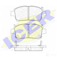 Тормозные колодки, комплект ICER D1250-8368 2 3070 Mercedes A-Class (W168) 1 Хэтчбек 1.9 A 190 Twin Engine 250 л.с. 1999 – 2001 181233