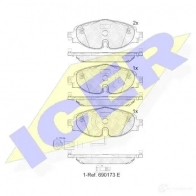 Тормозные колодки, комплект ICER 182111 Volkswagen Touran 2 5086 25683