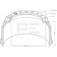 Тормозной барабан PE AUTOMOTIVE A90MX0 036.400-00A UO4Y9B 3 Audi A7 (4GA, F) 1 Спортбек 3.0 Tdi 204 л.с. 2010 – 2015