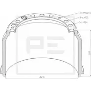 Тормозной барабан PE AUTOMOTIVE DJLRL Jeep Compass (MK49) 1 Кроссовер 2.2 CRD 136 л.с. 2011 – наст. время 3SW S20 036.403-00A