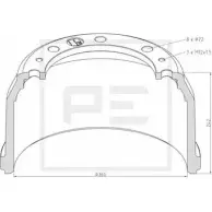 Тормозной барабан PE AUTOMOTIVE Porsche 911 (997) 4 2005 – 2012 036.418-00A EX 4P2AP CK0C4