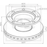 Тормозной диск PE AUTOMOTIVE 046.374-00A 727603 E1RS10K U7Q XX