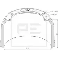 Тормозной барабан PE AUTOMOTIVE 056.617-00A TD8DU 727838 Q6 0YP