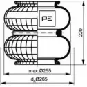 Пневмобаллон PE AUTOMOTIVE FD 200-22- 1/4 M10 729690 FD 200-22 084.205-71A