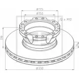 Тормозной диск PE AUTOMOTIVE U1 2G3EJ Kia Carens 8EYTL3 106.004-10A